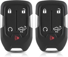 2PCS Key Fob Cover for GMC Sierra Chevy Silverado HYQ1ES HYQ1EA 2019 2023 Black