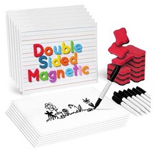 White Board Dry Erase, Small Magnetic Lined White Board Set, Double Sided 12
