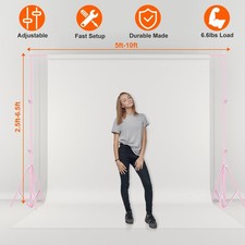 6.5x10ft Photo Video Studio Backdrop Background Stand Adjustable w/ Carrying Bag