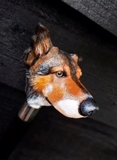 wooden walking stick hand carved Dog wooden walking beautiful cane