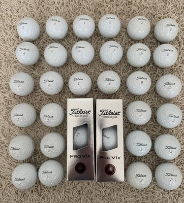 36 Titleist Pro V1x Golfbälle - weiß - 30 Stück in AAAA - 6 Stück neu