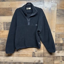 Woolrich Mens Fleece Pullover Jacket Black Polartec Size Medium