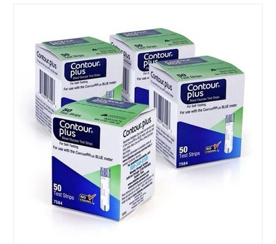 Contour Plus Blood Glucose 200 Test Strips, 4 Boxes of 50 count, Exp.7/27