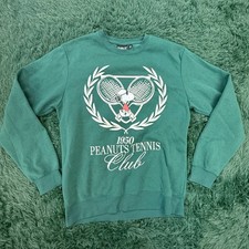 Peanuts Snoopy Charlie Brown Green Tennis Themed Green Medium Sweatshirt