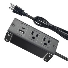 Recessed Power Strip with USB-C, Built-in Outlet Socket, Flat Plug Extension ...