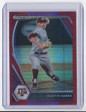 2021 Panini Prizm Draft Picks Red Purple Hyper Dustin Saenz Texas A&M Aggies