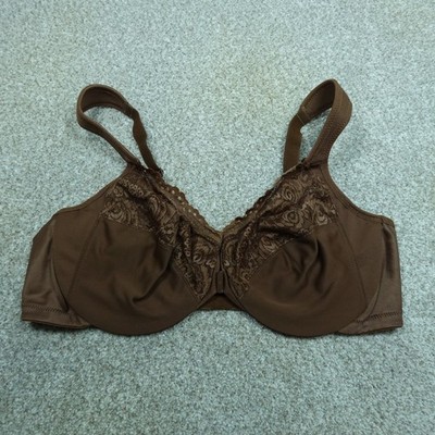 Glamorise Bra Womens 46B Brown Underwired Front Close Wonderwire 1245