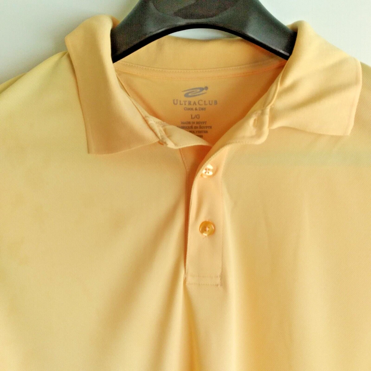 Mens Ultra Club Cool Dry Polo Shirt Short Sleeve Size L