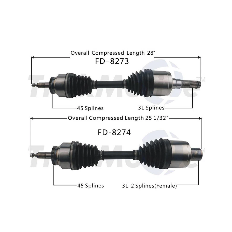 SURTRACK 2X JUNTAS CV DELANTERAS IZQUIERDA+DERECHA EJES DE EJE PARA FORD F150 SVT RAPTOR 2010-2014 Foto 2 de 4