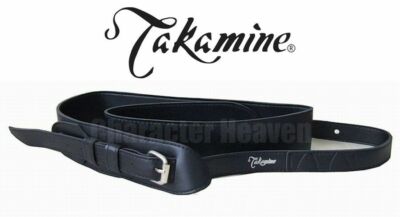 Takamine TGS-3 BL schwarzer Gurt für Gitarre Leder neu mit Tracking Nr.