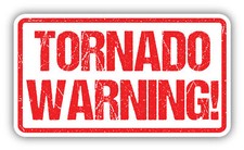 Tornado Warning Vinyl Sticker Decal