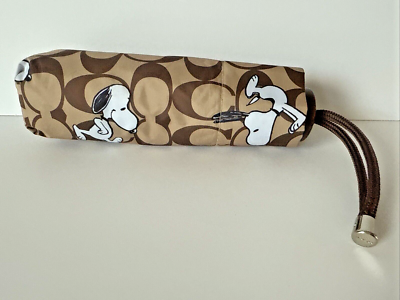 NWT Coach X Peanuts UV Protection Mini Umbrella Signature Snoopy