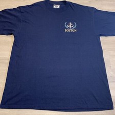 Vintage Boston Anchor Sailing T-Shirt Size XL Made In USA Embroidered Lee