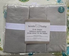 Koala Baby Sateen Crib Sheet 3 Pack Gray NEW In Package
