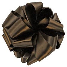 10 yd SINGLE FACE DARK BROWN SATIN POLYESTER RIBBON 5/8" - 7/8"