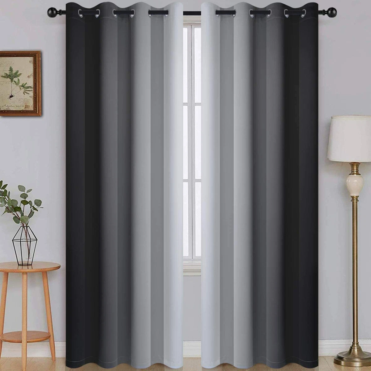 Grey and white on sale curtains