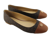 MICHAEL KORS Size 9 Brown Signature Repeat MK Logo Moccasin Flats MSRP 110