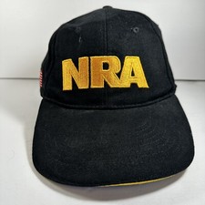 NRA National Rifle Association Hat Baseball Cap Black Gold Adjustable Fits All