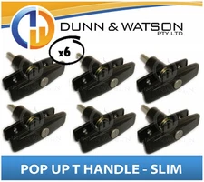 Slim Pop Up T Lock / Handle / Latch (Trailer Caravan Canopy Canopie Toolbox) x6
