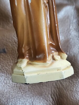 Vintage Saint Anthony Metal Painted Figure Think Pewter 5
