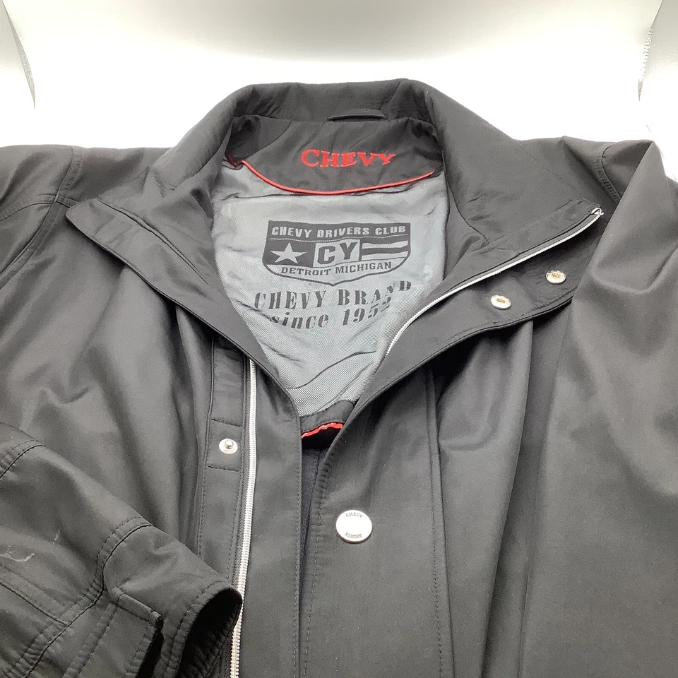 Куртка универсальная мужская Chevy Drivers Club черная на молнии и застежке-кнопке размер 58 - Изображение 2 из 4