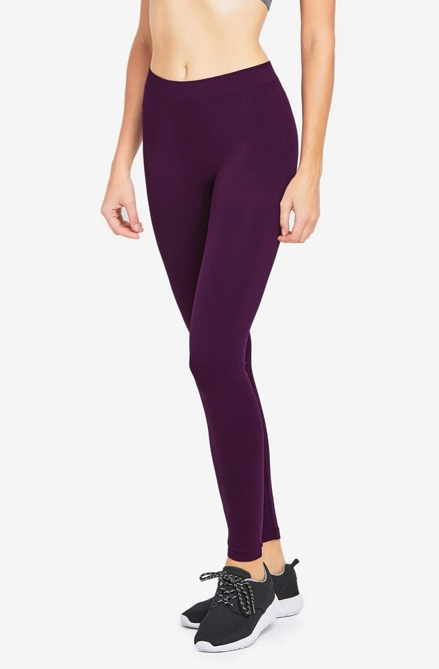 Leggings largos de nailon para mujer sin costuras clásicos detalle de línea completa talla regular libre Foto 4 de 4