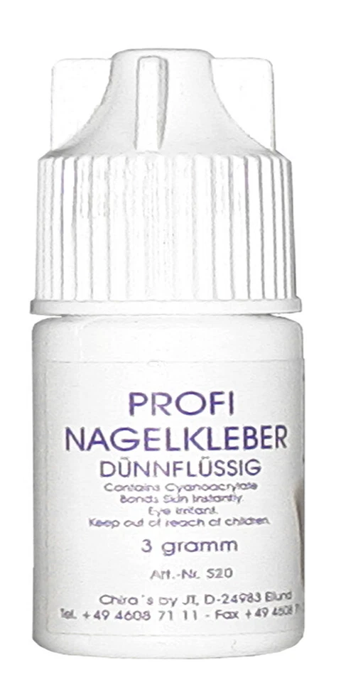 CHIRA´S BY JT Nagelkleber Tipkleber 3 g Profi Kleber Kunstnägel Tips extra stark Nail Glue