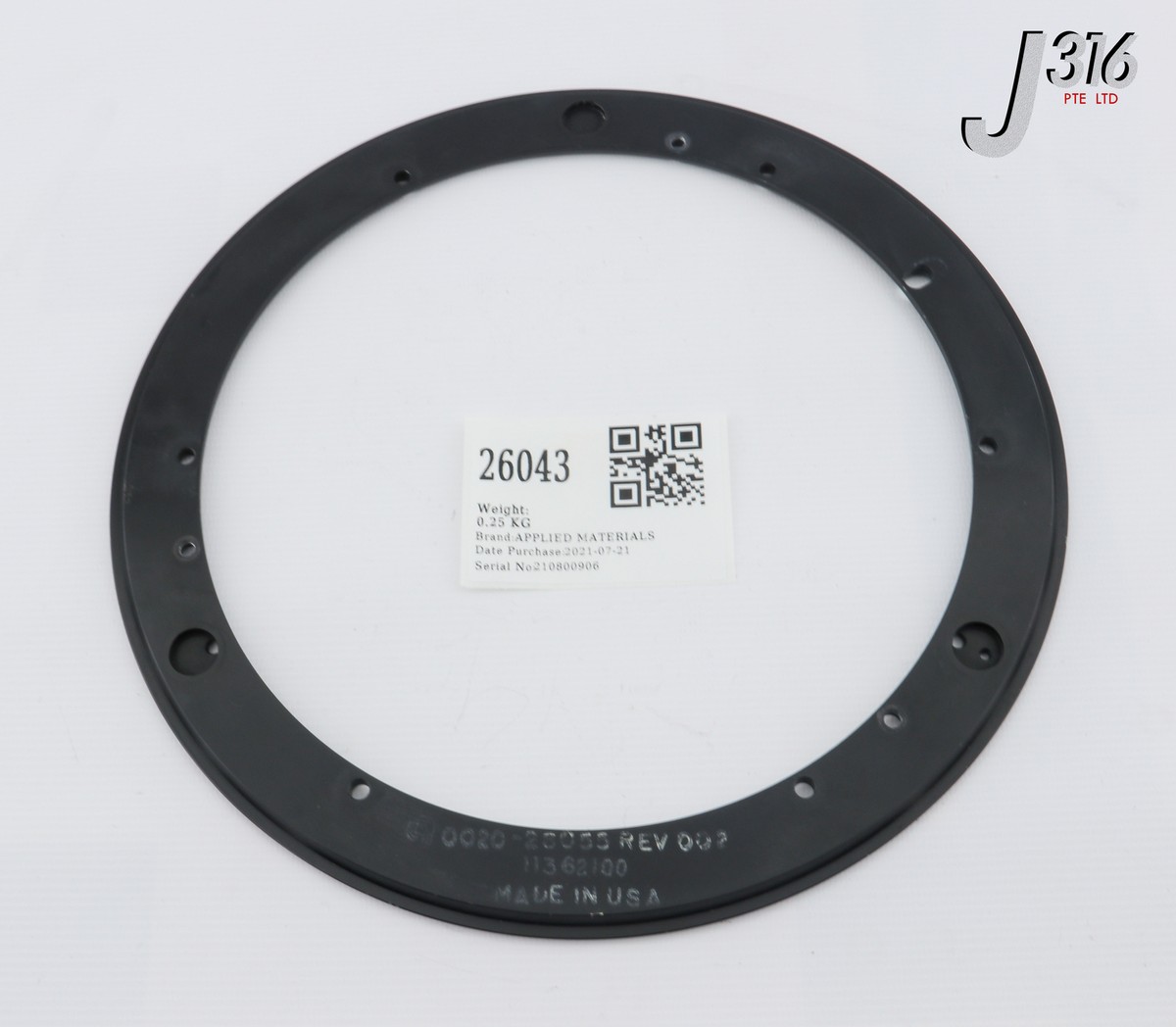 26043 APPLIED MATERIALS TOP MEMBRANE CLAMP 300MM TITAN PROFILER