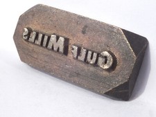 GULF MILLS: Brass Leather Stamp: TJ Edwards Millers Falls