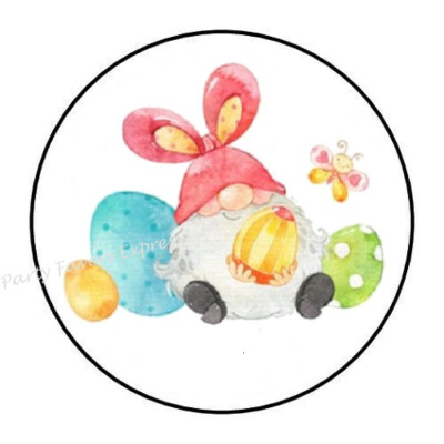 10cm Auto-Aufkleber Sticker Easter Gnome bunt Rund R2890