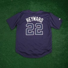 Jason Heyward signed Atlanta Braves Alternate Navy Blue Jersey