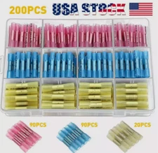 200x Assortment Heat Shrink Wire Connectors Electrical Terminals Crimp Seal US