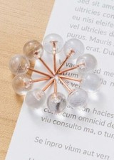 U BRANDS Push Pins 100 Count Clear Sphere Rose Gold
