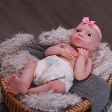 18" Cute Realistic Doll Full Body Soft Platinum Baby NewbornDoll Christmas Gifts