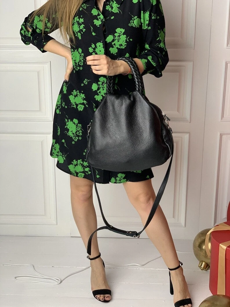 COACH Borsa a tracolla donna VERA pelle nera borsetta tote bag