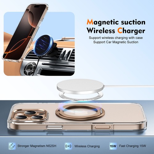 Custodia trasparente antiurto per iPhone 16 Pro Max 15 14 13 supporto anello Mag Safe Cover - Foto 41 di 82