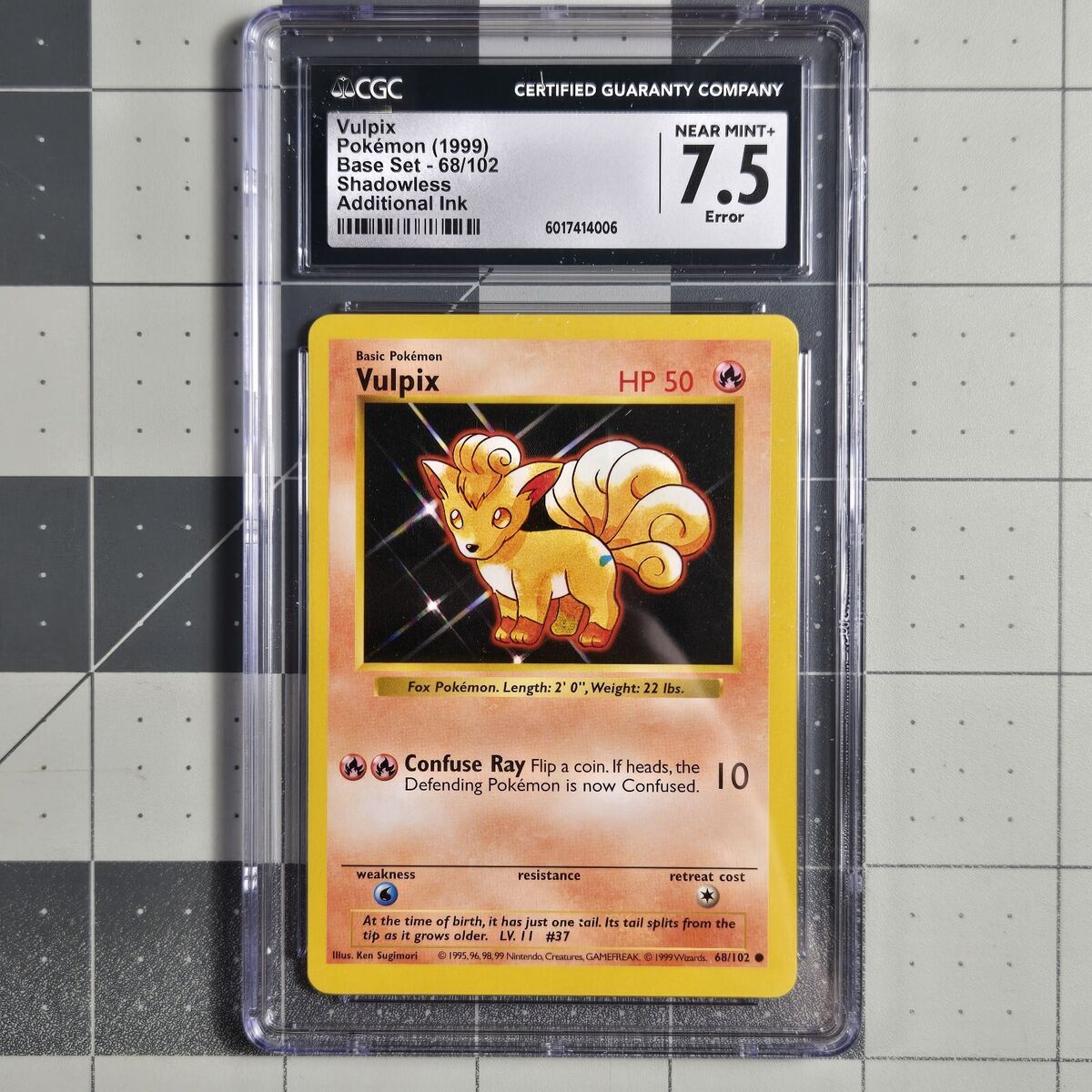 Vulpix Blue Dot Butt Error Misprint Base Set Shadowless Vulpix Blue Dot Butt Error Misprint Base Set Shadowless