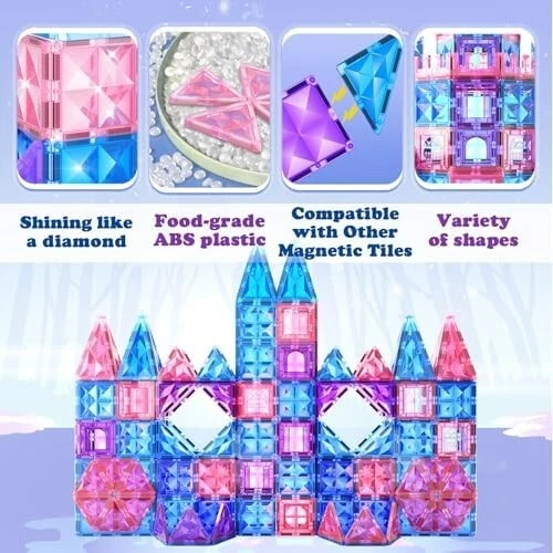 Magnetic Building Blocks - Frozen Princess Toys for 3-8 Year Old Girls & Boys - Image 2 of 4