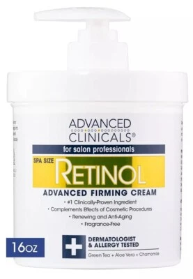 ADVANCED CLINICALS Retinol Creme Hochdosiert aufhellend straffend Hautpflege Anti Aging Falten 453g