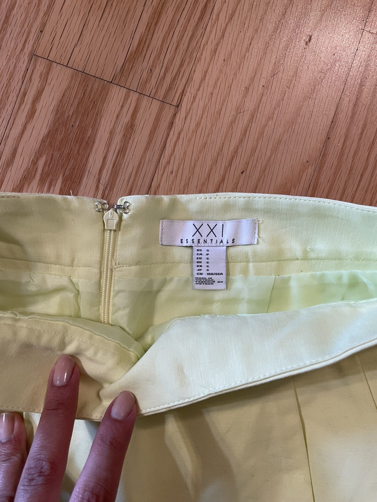 forever21 small skirt neon highlighter yellow peplum pencil