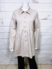 Motto Womens Coat Size S Beige Button Up Stretch Long Sleeve