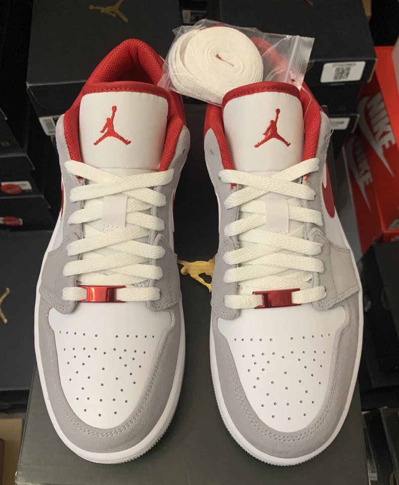 Air Jordan 1 Low SE Gris Claro Humo Gimnasio Rojo Zapatos DC6991-016 DM0589-016 GS Hombres Foto 3 de 4