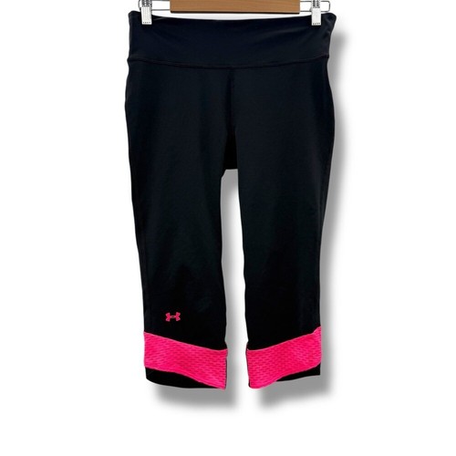 Under Armour Black & Pink Breast Cancer Awareness Mid Rise Capri Leggings Sz M