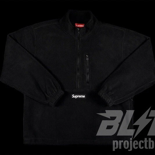 PULL DEMI ZIP NOIR FW20 SUPREME POLARTEC TAILLE L LARGE 2020