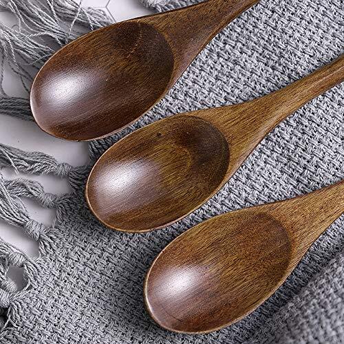 Set Of 8 Wood Soup Spoons And Forks Wooden Ladle Spoon And Fork Set For Party Ba - Picture 4 of 9