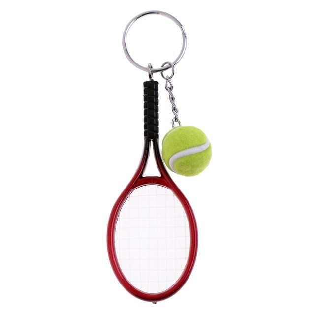 Tennis Racket Keychain Handmade Cute Tenis Racquet Ball Keychain Key