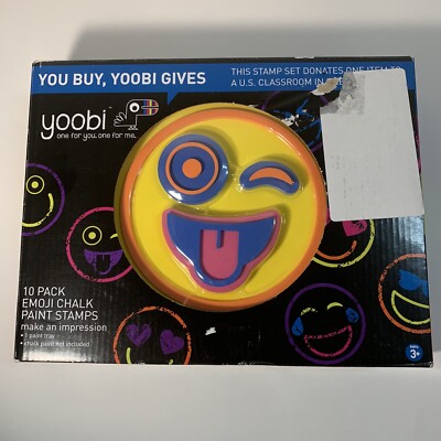 Yoobi  10 Pack Emoji Chalk Paint Stamps. Non toxic. Washable.