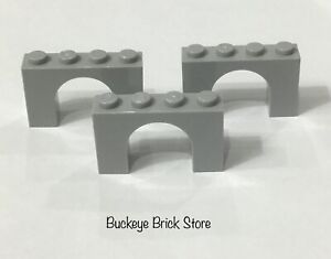 New LEGO Lot of 2 Light Bluish Gray 1x4x2 Arch Brick Pieces