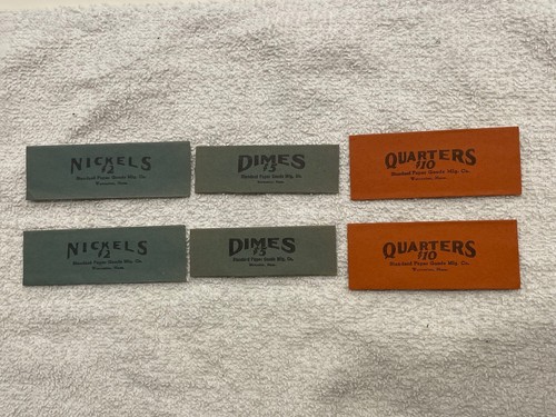 Vintage Lot of "Standard Paper" Sleeves Wrappers Dimes Quarters Nickels