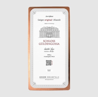 Kupferbarren 5kg, Geiger Edelmetalle, Schloss Güldengossa (Neu (gemäss Kupferbarren 5kg, Geiger Edelmetalle, Schloss Güldengossa (Neu (gemäss